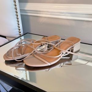 Lace Up Nude Madewell Mini Heels